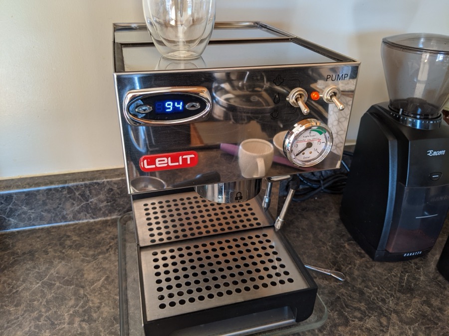 Breville Barista Express espresso machine with built-in grinder